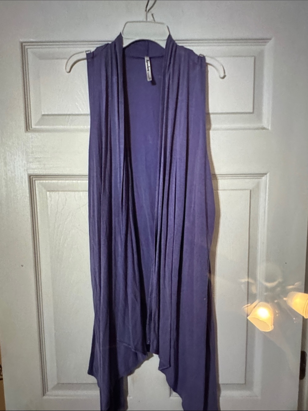 Sleeveless Draped Purple Cardigan Vest - Azules